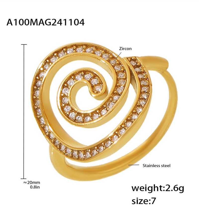 Whirlpool Handmade Zircon Ring Side Opening Design Ring_voghion.com