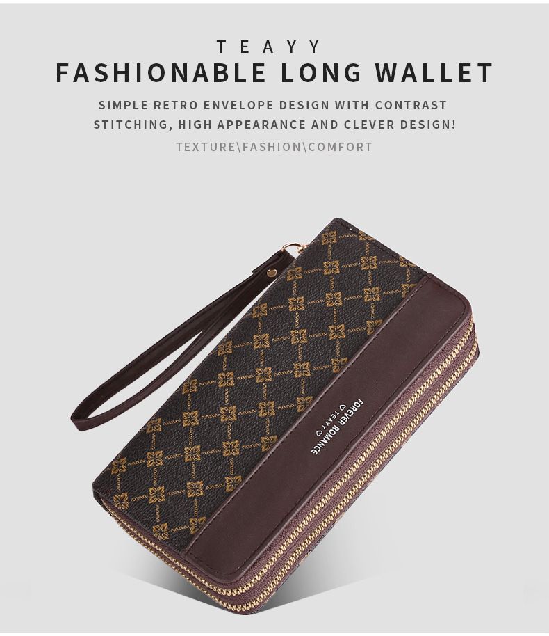 Purse Wallet Clutch Bag Purse Long Women's Simple Stylish Zipper Bag Hand Hold Bag Large Capacity Wallet Women's Purse_voghion.com