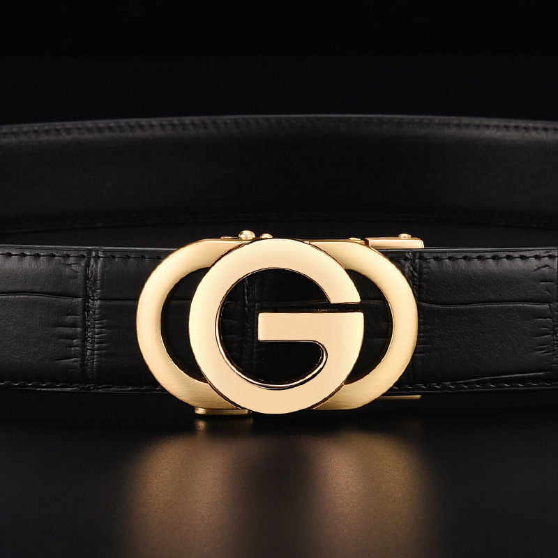 2023 New Selling G Belt Men's Genuine Leather Crocodile Pattern Automatic Buckle Belt Cowhide Fashion Business Simplicity Trend_voghion.com