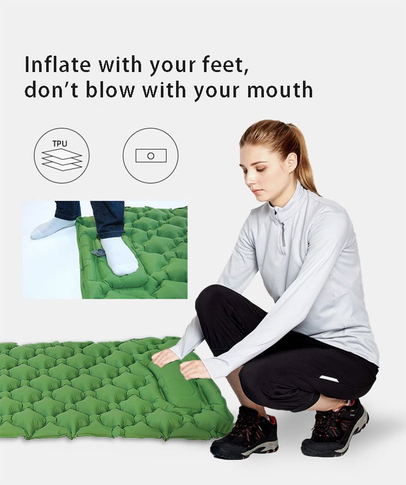 Ultralight Camp Pad with Pillow Lightweight Iatable & Compact Camping Air Mattress for Backpacking Hiking_voghion.com