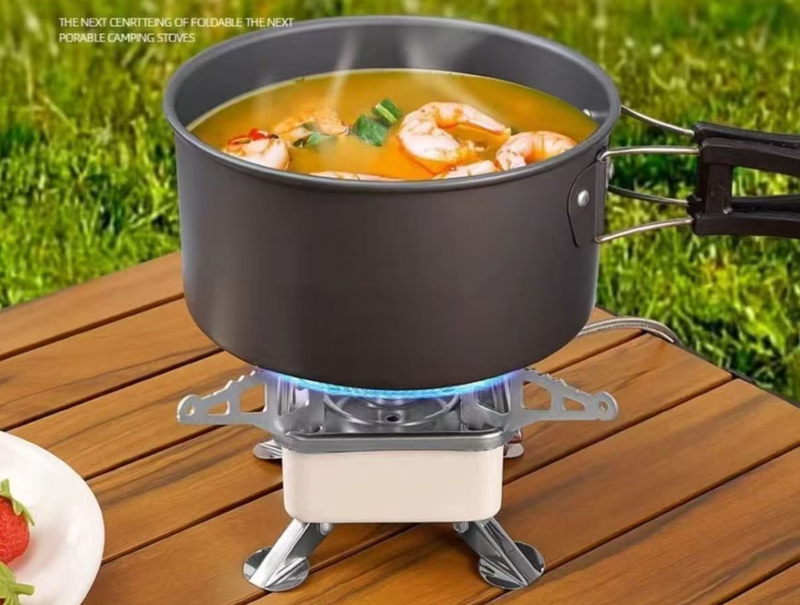 Outdoor Cookware Camping Mini Small Portable Folding Stove Square Picnic Butane_voghion.com