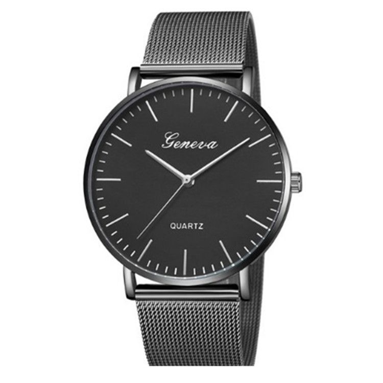 Orologio da polso al quarzo da uomo sottile e casual in stile coreano, con cinturino in maglia metallica_voghion.com