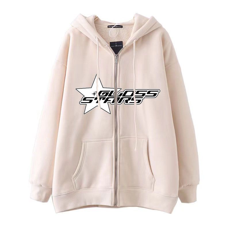 Abbigliamento maschile abbigliamento maschile stile dark hip hop goth Harajuku Y2K felpa con cappuccio e cerniera a stella a cinque punte_voghion.com