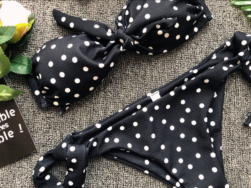 bikini sexy split bikini polka dot print swimsuit_voghion.com