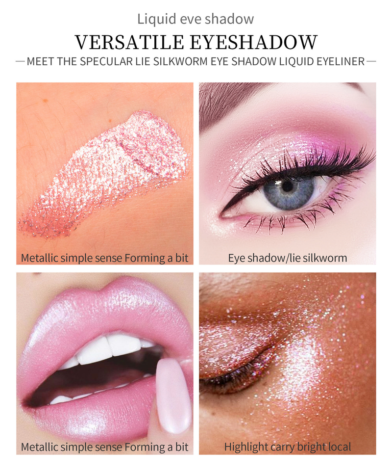 6st flytande glitter ögonskuggsset, metallisk glitterskimmer Naked Smokey Eye ser långvarig ut snabbtorkande gnistrande ögonskuggsminksatser_voghion.com