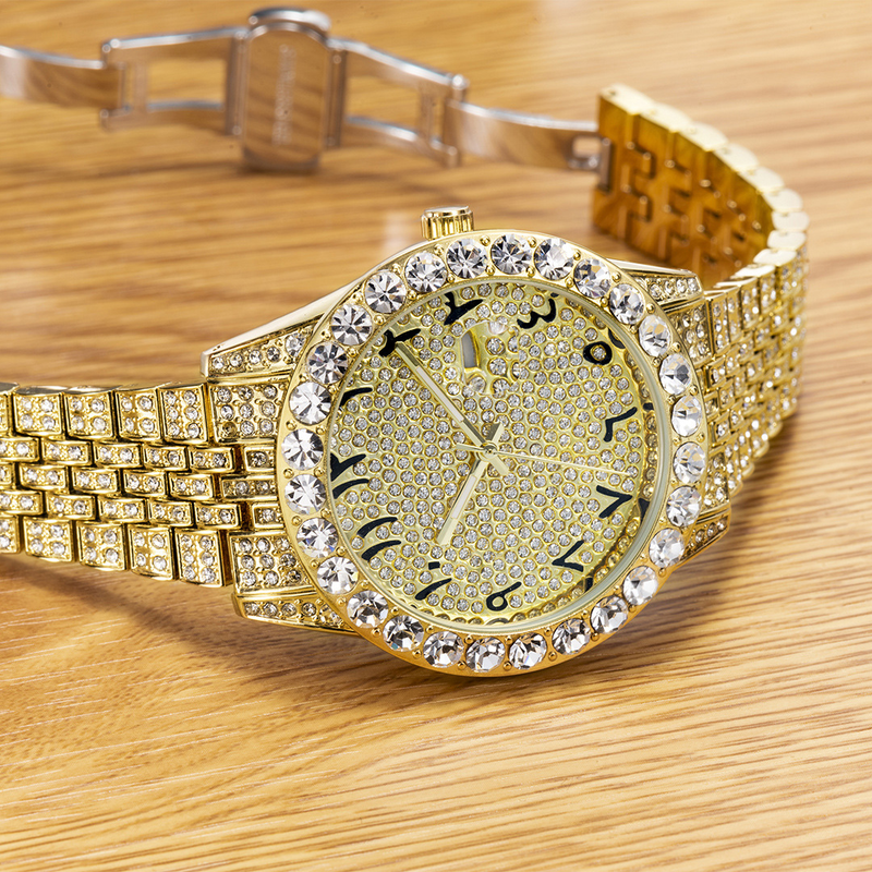 MISSFOX Herren-Armbanduhr, Hip-Hop-Mode, voller Diamanten, hochwertiges Gold, großes Zifferblatt, wasserdichte Quarzuhr_voghion.com