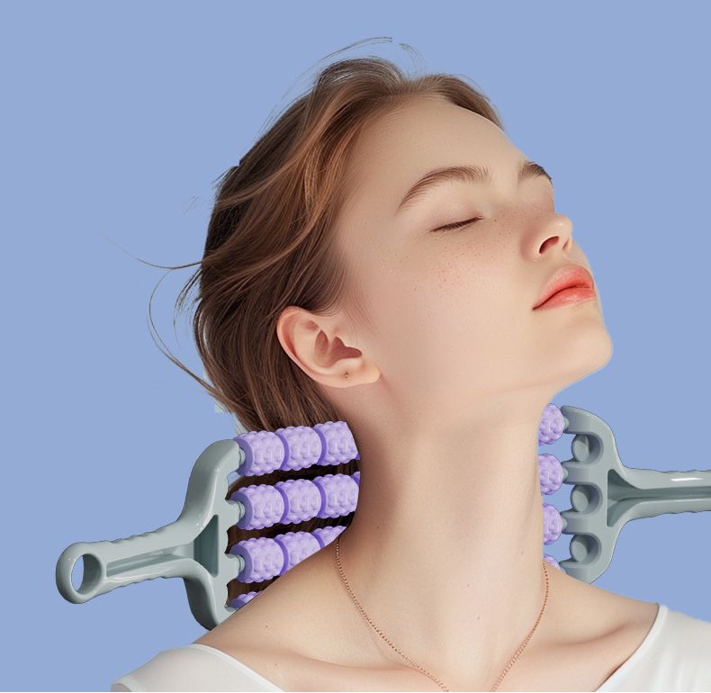 Bastone da massaggio per il rilassamento muscolare, per l'allenamento dell'integrazione sensoriale dei bambini, pieghevole a quattro file, con denti di lupo_voghion.com