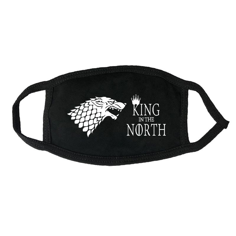 Game Mask of Power Men's Mouth Protection Fashion Print Breathable Mist Black and White Washable_voghion.com