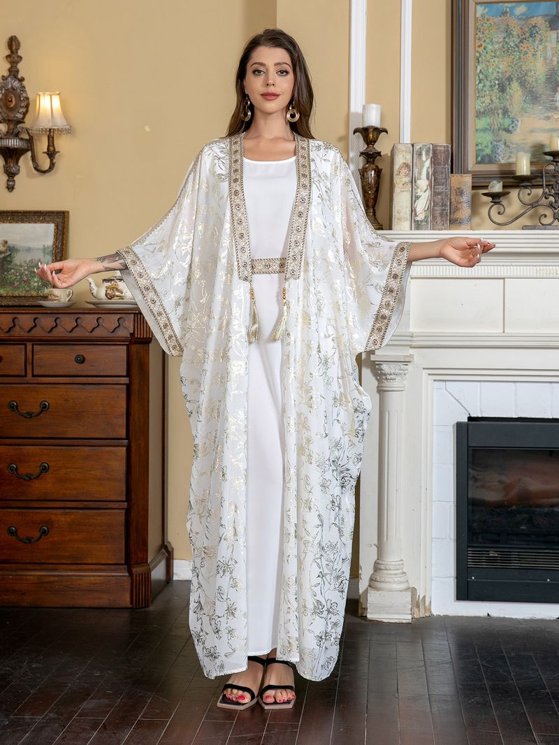 SW013 Muslimischen frauen Kleid Sommer Gold Folie Abaya_voghion.com