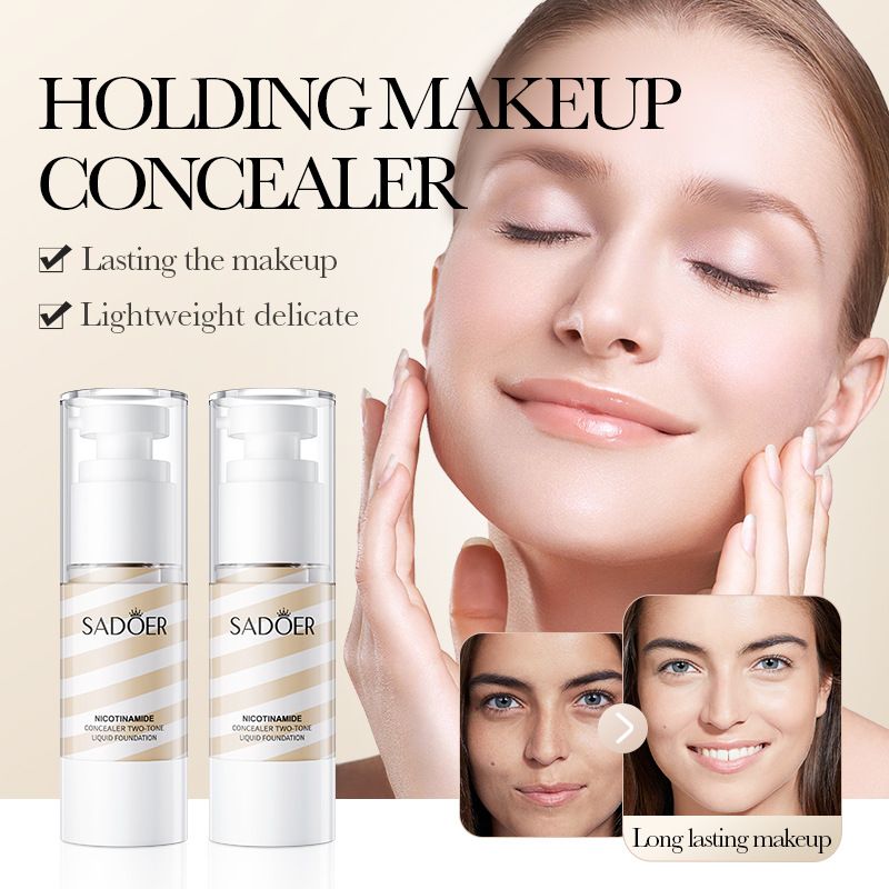 All English SADOER Nikotinamidový korektor Dvoubarevný tekutý podklad pro fixaci, opravu obličeje a hydratační make-up_voghion.com