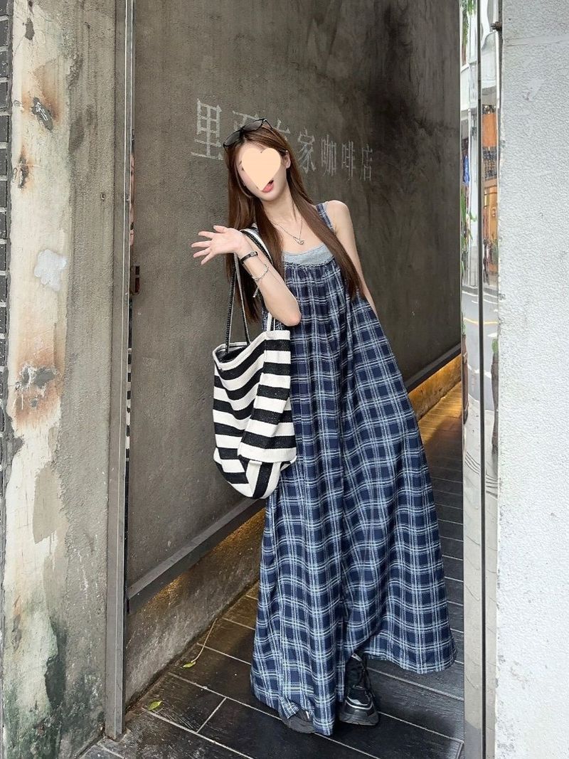 Salopette ampia a vita alta, pantaloni a gamba larga, pantaloni da donna, stile western, primavera ed estate 2025_voghion.com