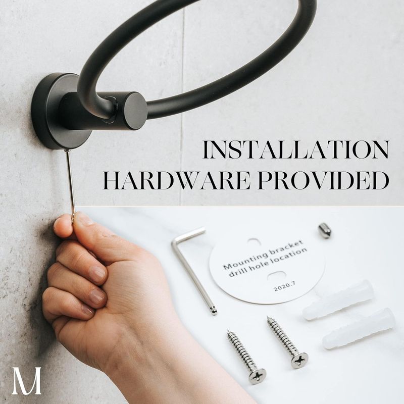 MARMOLUX ACC Matte Ring SUS304 Stainless Steel Wall Mounted For Kitchen & Black Hanger Bathroom Holder - Hand Towel Rack_voghion.com