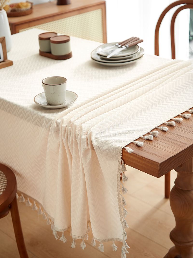 Nappe rectangulaire rétro en lin, anti-poussière, multi-usages, pour table à manger, table basse, armoire, motif floral vintage, lavable en machine_voghion.com