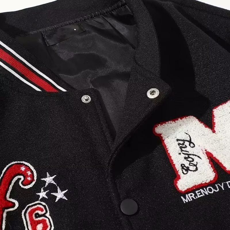 Herrenbekleidung Retro Rot Bestickte Baseballjacke Für Männer Und Frauen Frühling Und Herbst Lässige Lose Jackenoberteile Für Männer_voghion.com