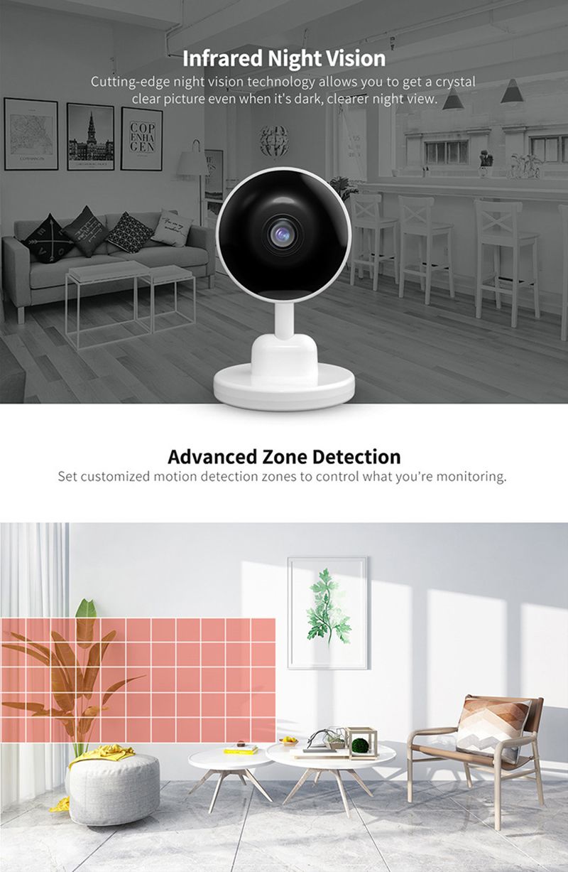 3MP Tuya Mini Babymonitor Smart Life Hjemmesikkerhet Trådløs Toveis Lyd Bevegelsesdeteksjon Nettverkskamera_voghion.com