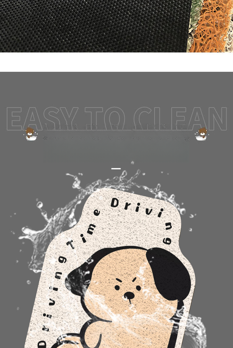 Tappetini per auto nuovi per uso domestico, design a cartoni animati, resistenti allo sporco, facili da pulire, lato conducente, confezione da metà_voghion.com