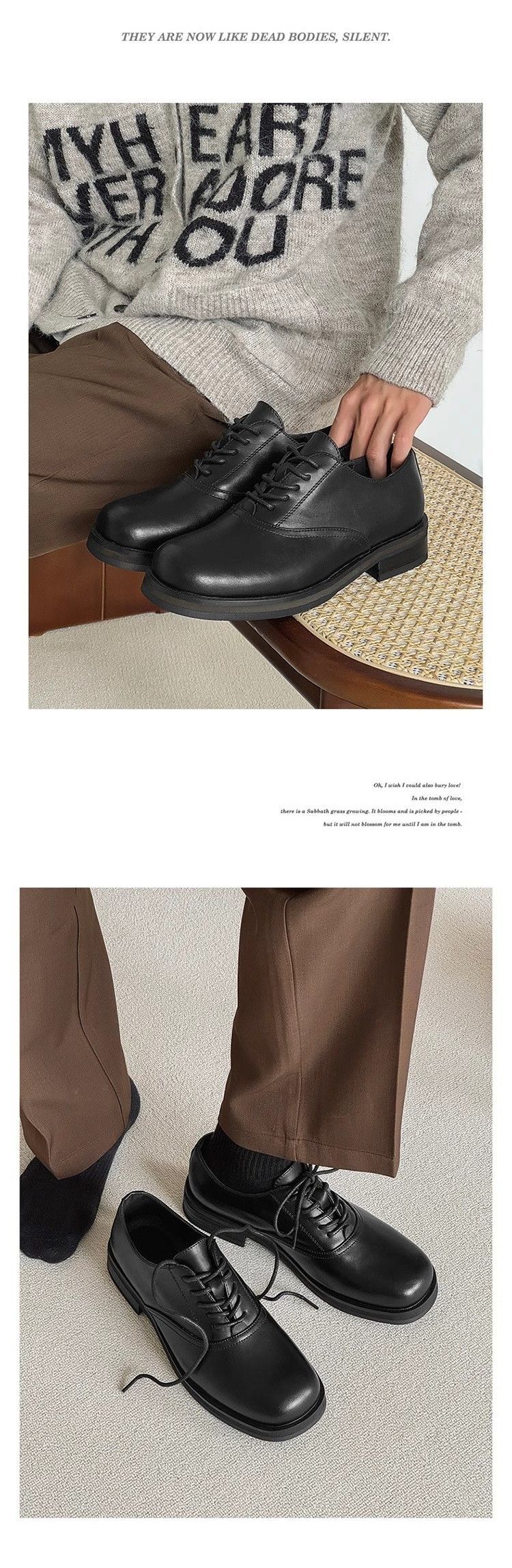 ShoeVault 2025 Nuove Scarpe Derby Casual Uniche in Pelle Marrone da Uomo con Punta Rotonda e Suola Spessa per Matrimonio e Sposo_voghion.com