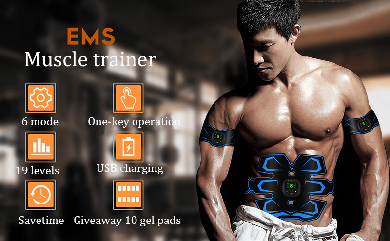 EMS Elektrischer intelligenter Muskelstimulator Fiess Trainer Bauchmuskeltraining Gewichtsverlust Aufkleber Körperabnehmen M 70% Rabatt_voghion.com