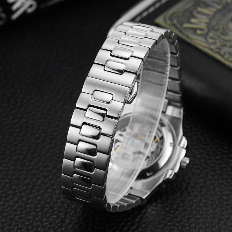 MISFOX Mechanical Nautilus Fully Automatic Hollow Business Steel Strip Waterproof Glow Brand Men's Watch_voghion.com