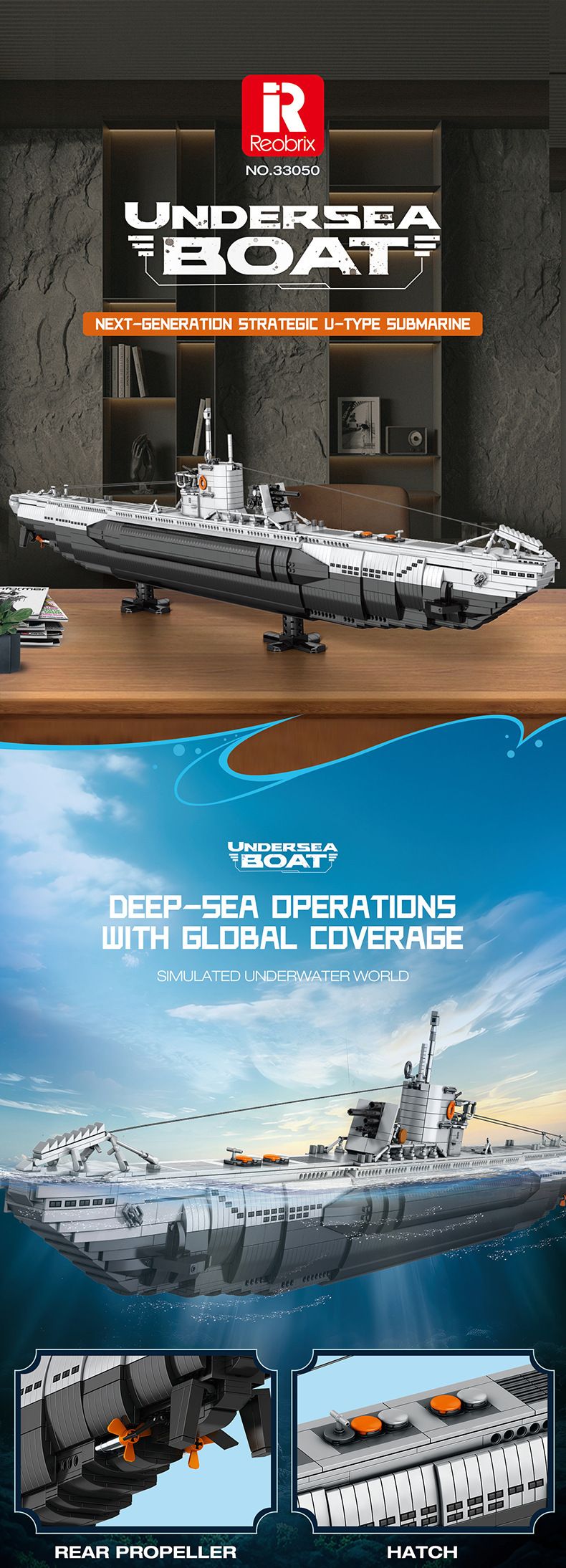 SR-71 Blackbird & U-Boat Submarine Building Blocks Set – Military Model DIY Toy For Adults & Collectors – 800+ ABS Bricks – Creative Display Gift_voghion.com
