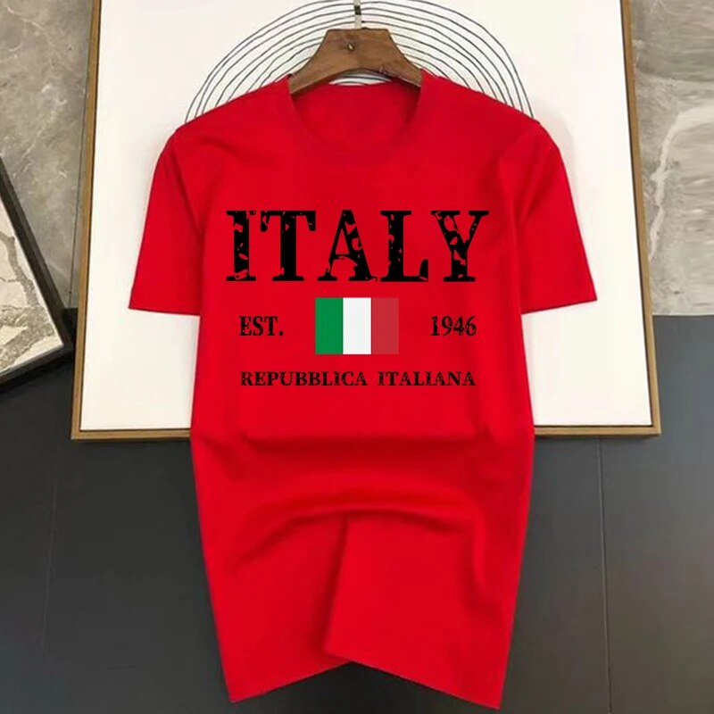 Letter Italy Men Hip Hop T-shis 2023 New Summer Funny Multicolor Imprimat Bumbac Respirabil Tricouri Topuri Bărbați Moda_voghion.com