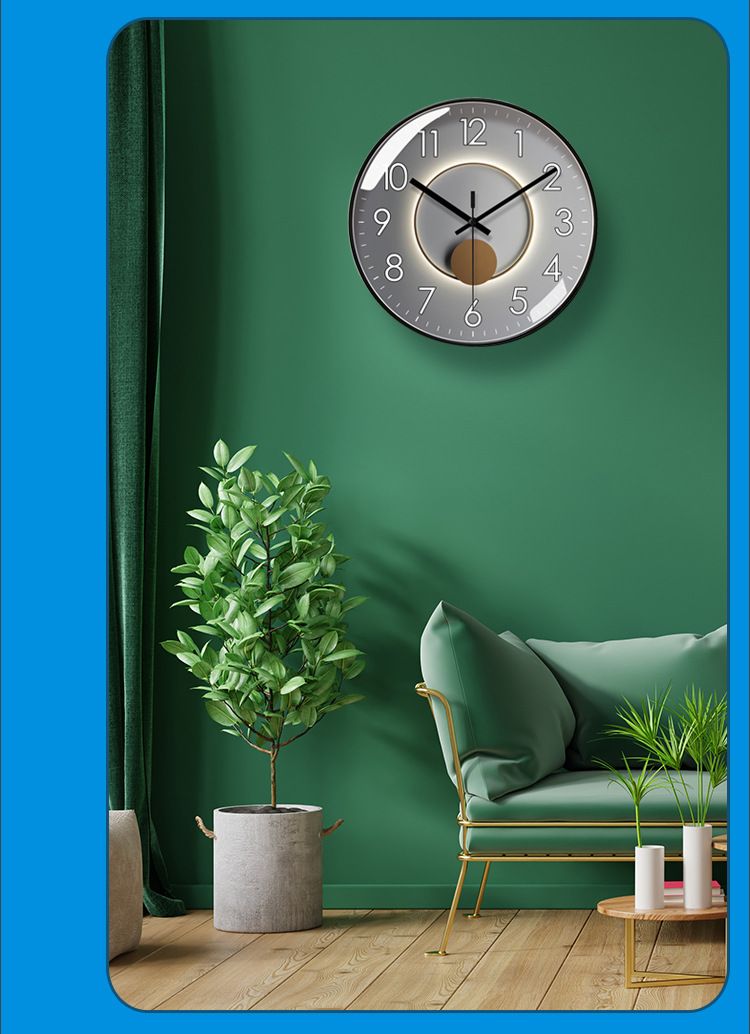 Yipula 6380 Living Room American Style Light Luxury Wall Watch Modern Silent Sweep Second Quartz Clock_voghion.com