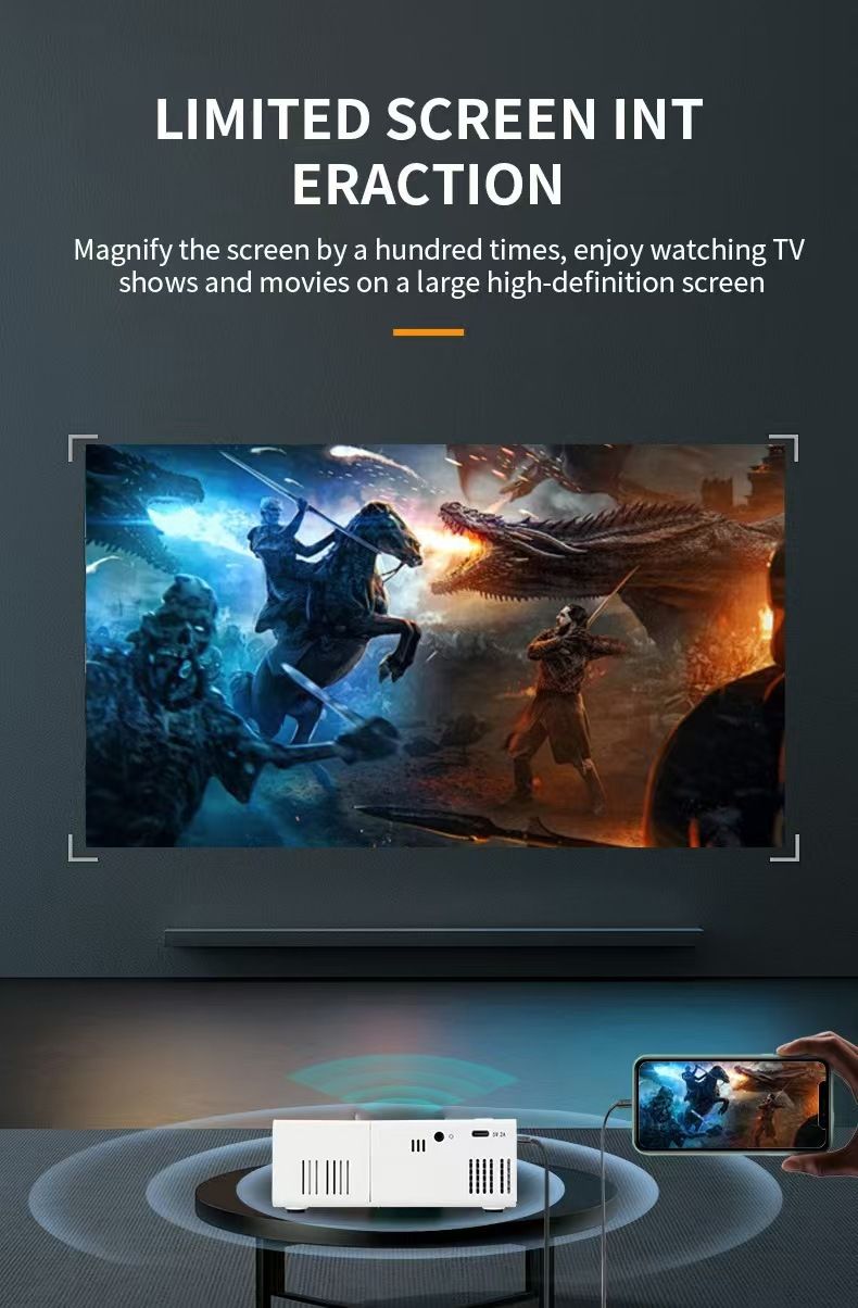 YG300 Mini LED draagbare kleine HD home cinema projector_voghion.com
