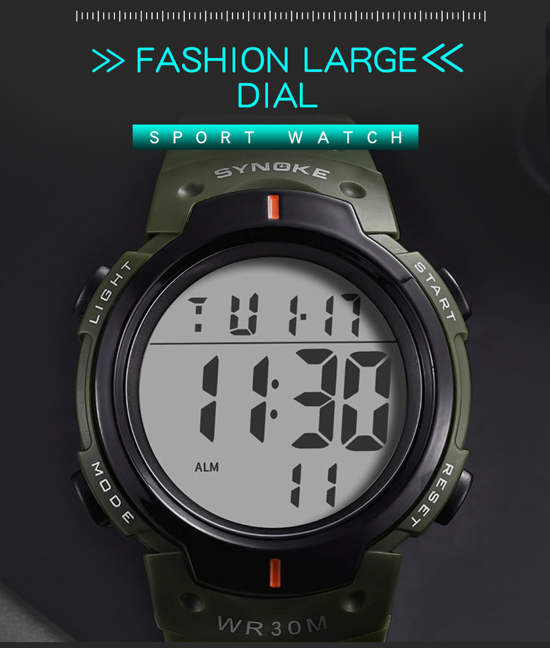 Orologio sportivo digitale da uomo con multifunzione, impermeabile, grande schermo, stile militare, luce notturna, lussuoso schermo elettronico da regalare_voghion.com