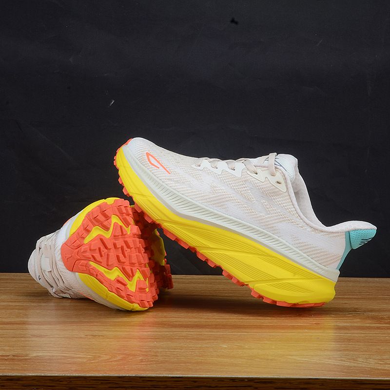 Orange And Blue Color-Block Racing Running Mesh Breathable Professional Technology Sports Training Shoes (Pu Shoes)_voghion.com