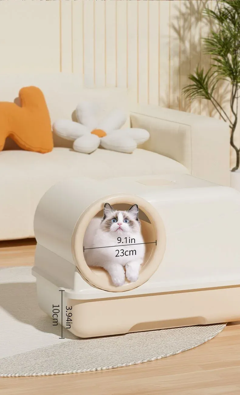 Plastic Fully Enclosed Milk Cake, Oversized Corridor Drawer, Cat Litter Box, Anti Sand And Anti Odor Toilet For Cats Cat Sandbox_voghion.com