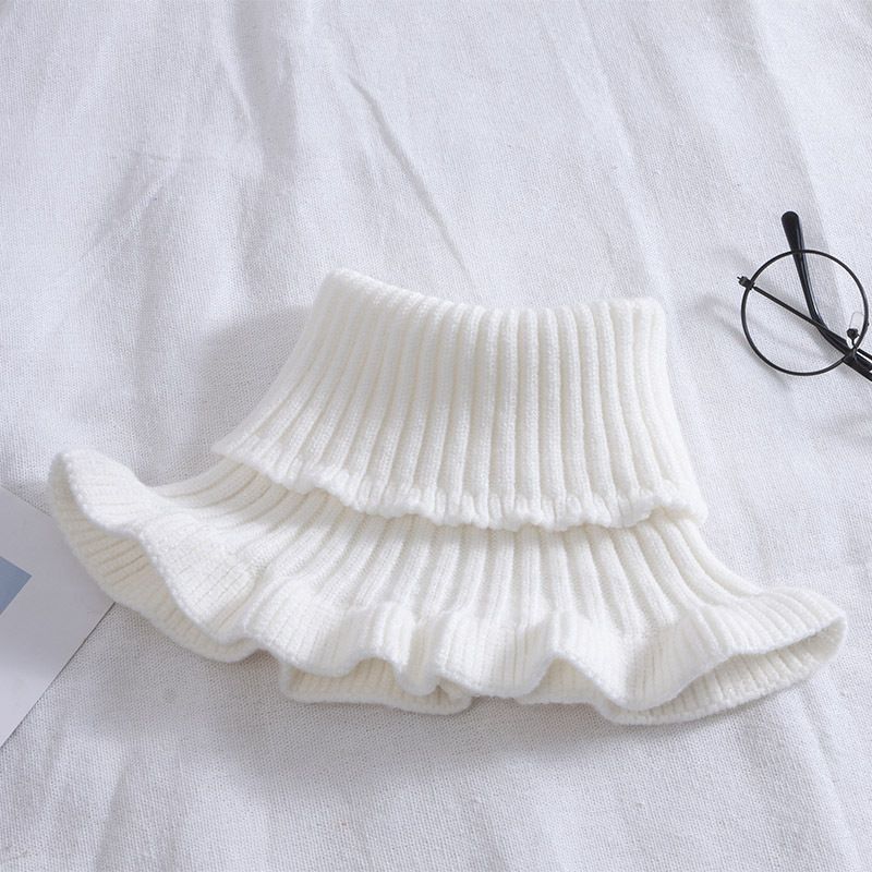 Sciarpa da donna versatile e spessa per autunno inverno, protezione cervicale calda, decorata con colletto, lavorata a maglia_voghion.com