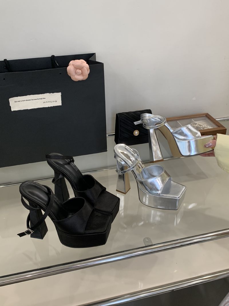 15 Centimeters High Heel Women's Sandals, Sexy Small Figure, Increase Height, Short Heel, Waterproof Platform, 2025 Spring Summer New_voghion.com