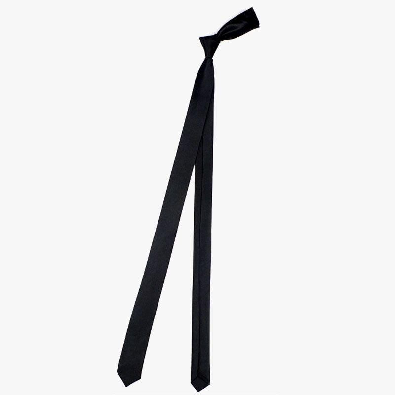 Cravatta sottile da uomo e da donna, stile college, stile casual, ultra stretta, versione coreana, 3 cm, colore: nero puro e rosso, 3,5 cm_voghion.com