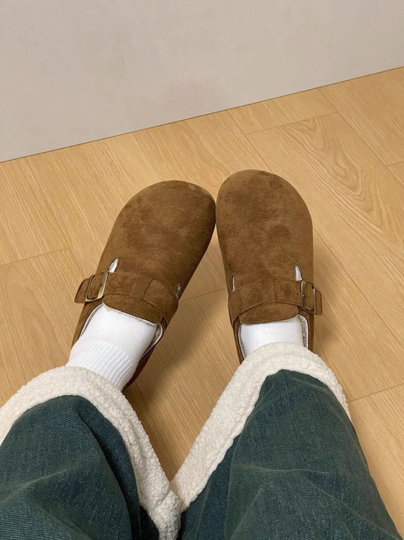 Fleece-gevoerde, volledig bedekkende 2025 herfst-wintermode, veelzijdige nieuwe instappers van katoen, lelijk en schattig voor dames_voghion.com