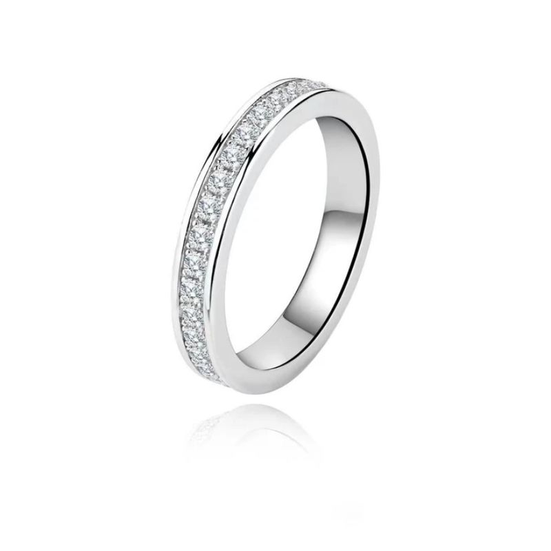 Sterling hõbedane moissanite sõrmus lihtne moodne niši temperamendiga naiste sõrmus, täis teemant moissanite sõrmus_voghion.com