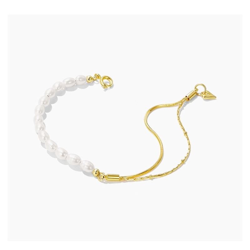 Bracciale in perle d'acqua dolce in stile barocco per donna, design di nicchia in stile Ins, gioielli raffinati_voghion.com