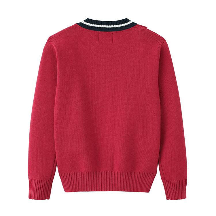College Style Children's Sweater Cardigan Jacket Medium And Large Children's Contrast Color JK School Uniform Girls Knitted Cardigan_voghion.com