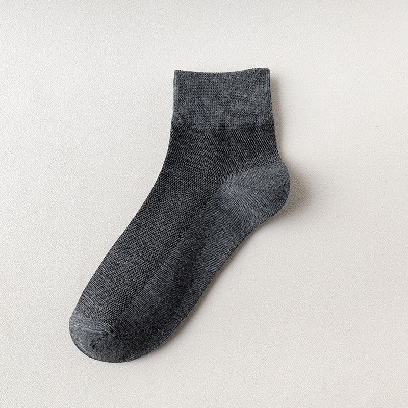 2025d 2025d Lente Zomer Dunne Heren Katoenen Mid-Calf Zweetabsorberend Ademend Mesh Casual Effen Kleur Korte Zakelijke Studentensokken_voghion.com