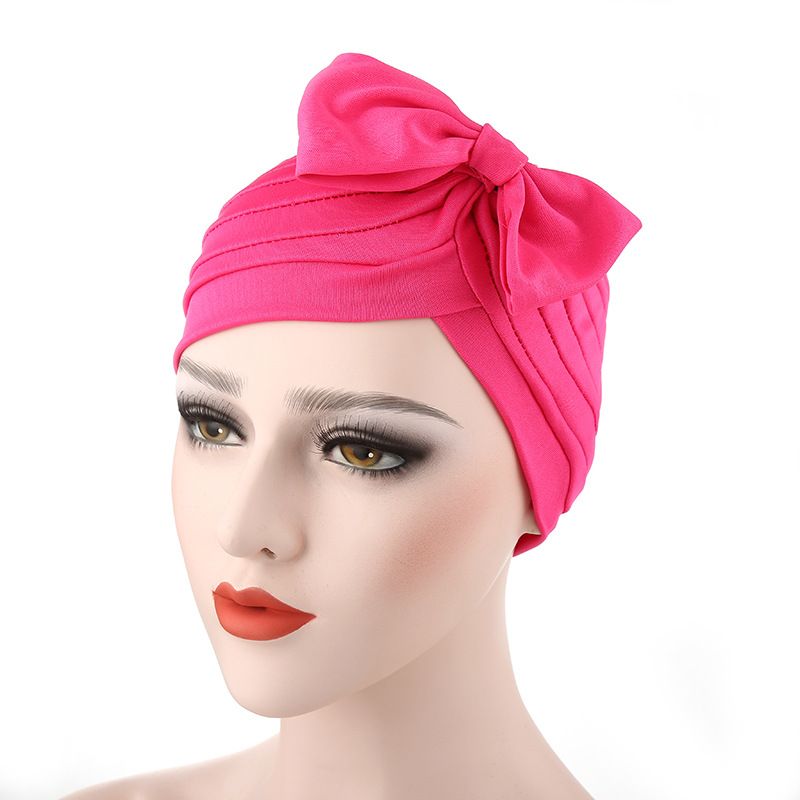 Neien geplitzten indeschen Hutt Neien Turbanhut mat Schleifen an enger Faarf Baotou Hutt op Lager_voghion.com