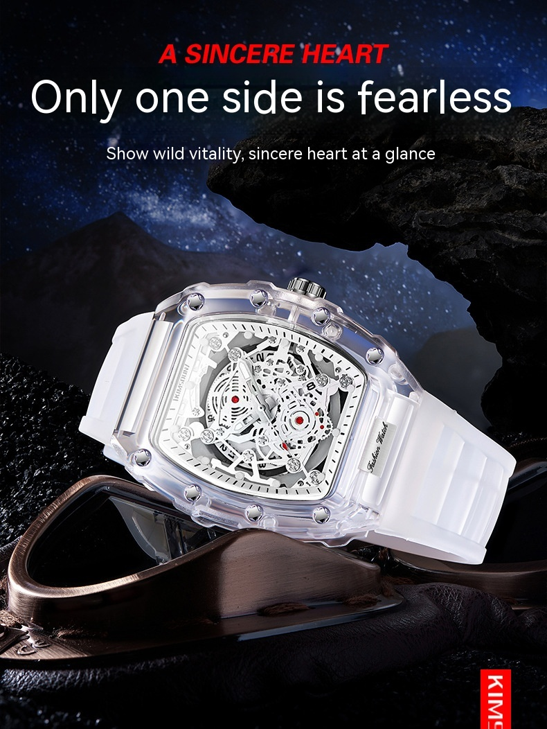 2023 neue Heiße Verkauf Personalisierte Wein Barrel Quarzuhr Mode Vielseitig Transparent herren Uhr Wasserdichte Armbanduhr_voghion.com