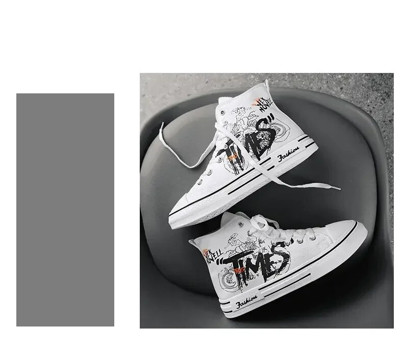 Männer Vulkanisieren Leinwand High Top Casual Atmungsaktive Plattform Schuhe Mann Trainer Tenis Masculino Chunky Turnschuhe_voghion.com