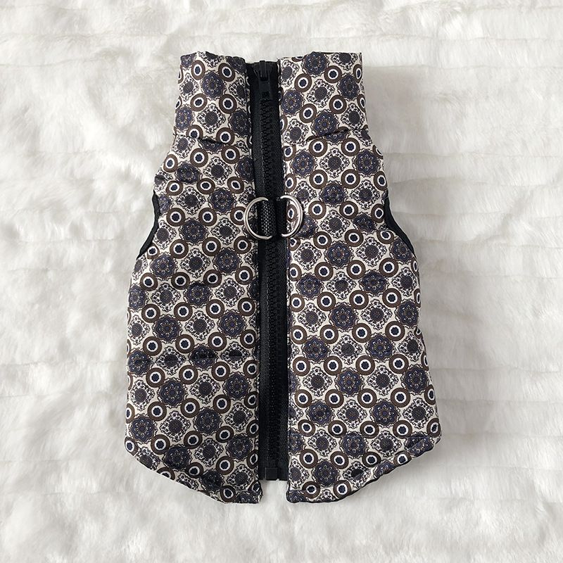 Pet Autumn Windproof Warm Dog Thickened Winter New Style Leash Buckle Cotton Jacket Puppy Clothes_voghion.com
