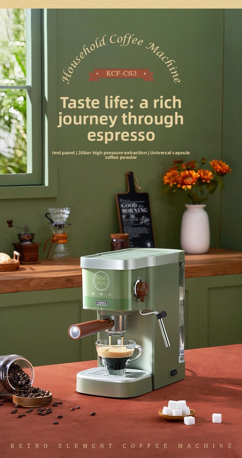 Konka Cross-Border Italian Semi-Automatic Extraction Espresso Home Small Handle Capsule Coffee Machine_voghion.com