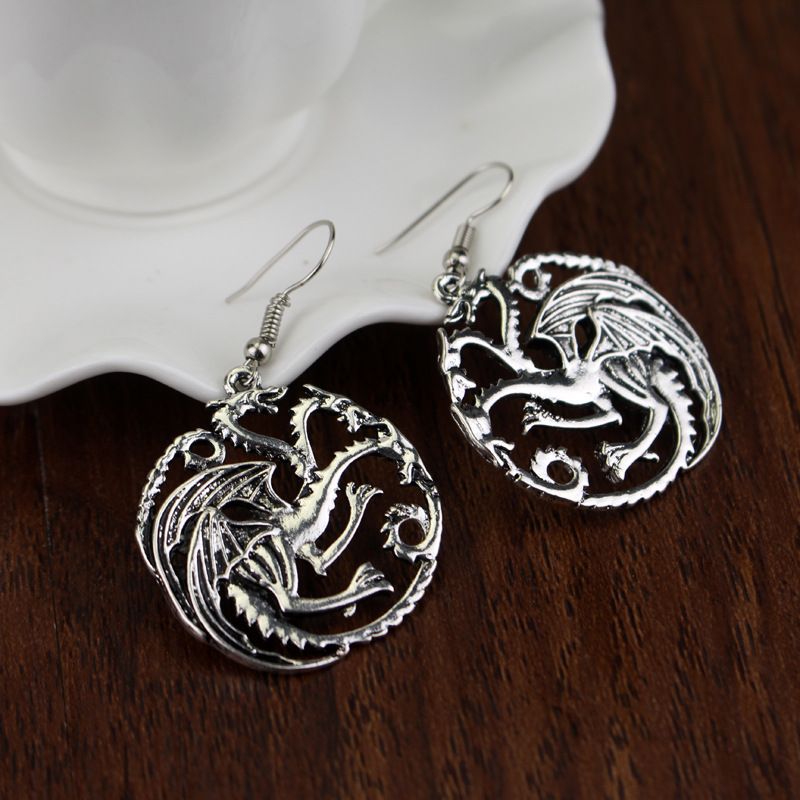 Dinosaur dragon fashion personality wind earrings ear hook earrings_voghion.com