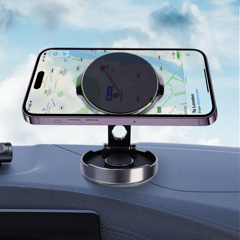 Autotelefoonhouder Stevige magnetische autohouder 720° opvouwbare ronde houder, ondersteunt universele telefoon_voghion.com