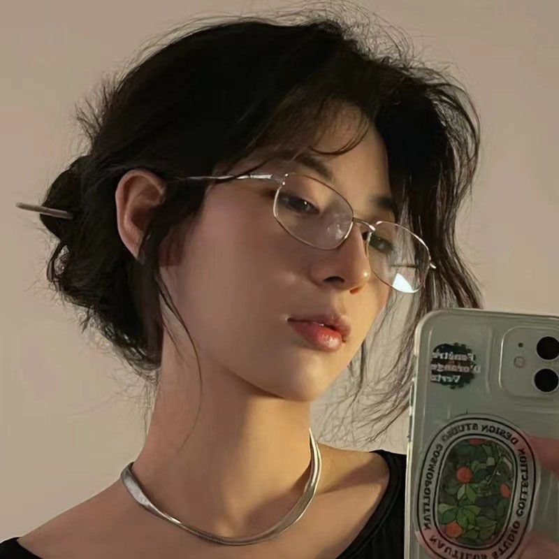 Lunettes de lecture à monture carrée en métal rétro Y2K pour femmes, transparentes, Haruku, petites, anti-lumière bleue_voghion.com