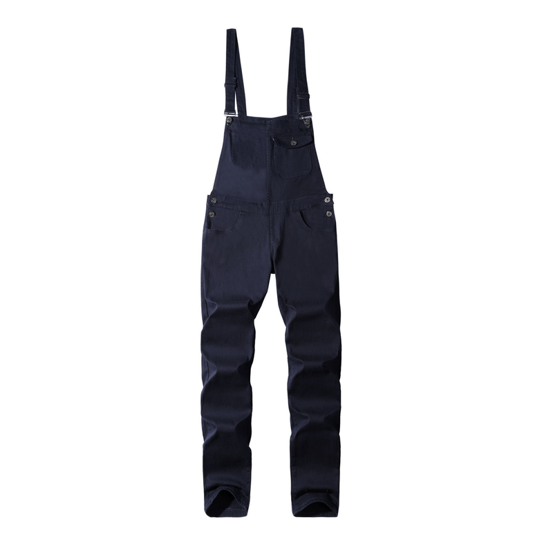 New denim overalls slim fit men's trousers overalls_voghion.com