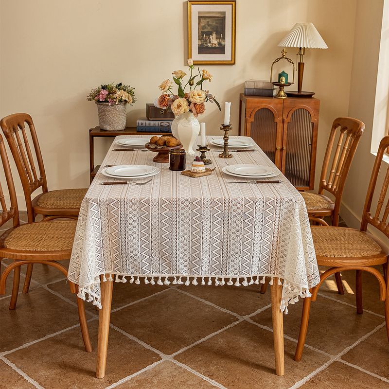 Ins Style Hollow Lace Tablecloth Pastoral Light Luxury Photo Background Cloth High Grade Tablecloth_voghion.com