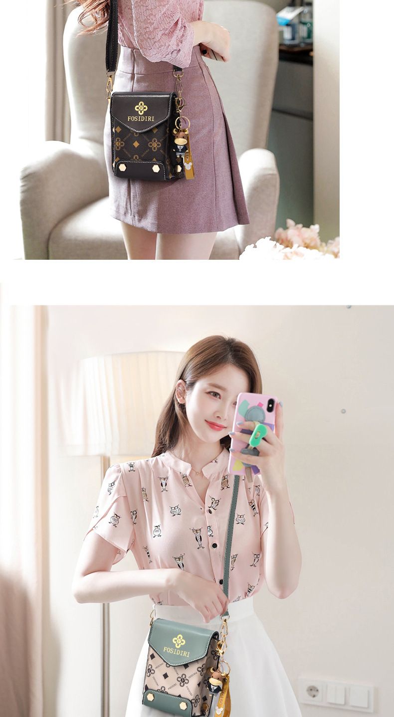 Women's Mobile Phone Bag Messenger Bag Women's New Fashion Trend One Shoulder Retro Small Square Bag Mini Mobile Phone Bag_voghion.com