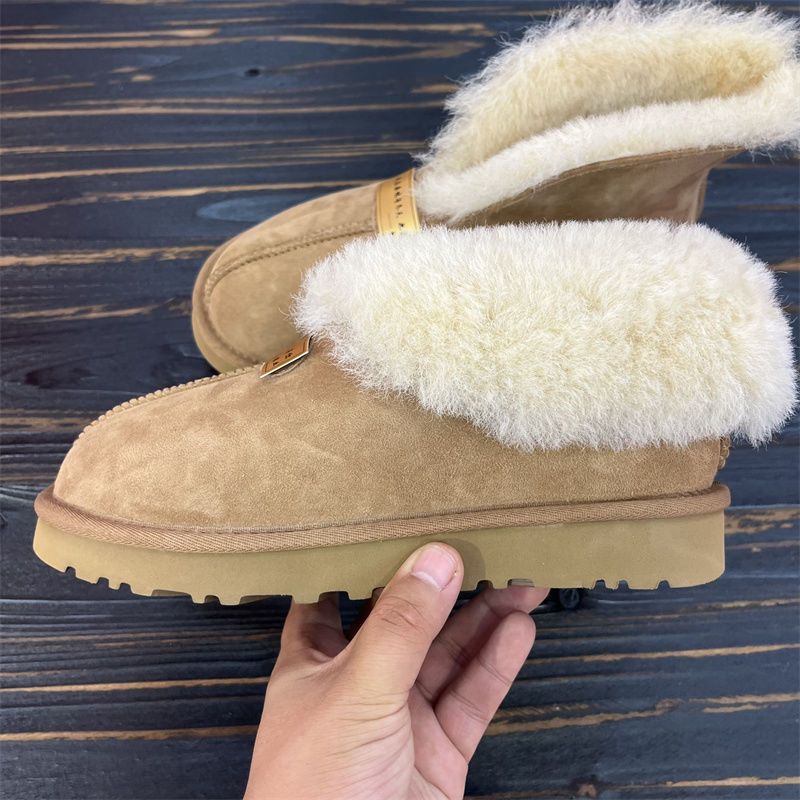 Livraison gratuite SF Express Bottes de neige Meite pour femmes, collection hiver 2025, nouveau modèle, fourrure de mouton intégrée, épaisses, chaudes et décontractées_voghion.com